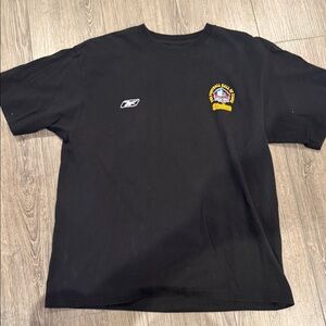 Reebok Steelers HOF NFL Black Tee with Yellow & White Chest Logos